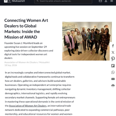 AWAD Featured in MutualArt Magazine